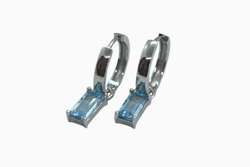 Ameya अमेय | Blauer Topas | Hoop | Silber | Rhodiniert